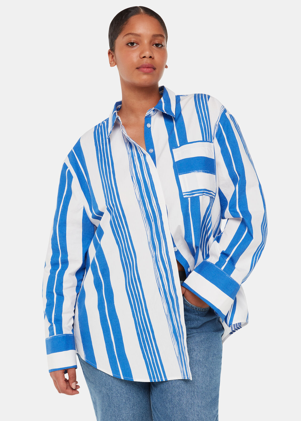 Painted Stripe Oversized Shirt